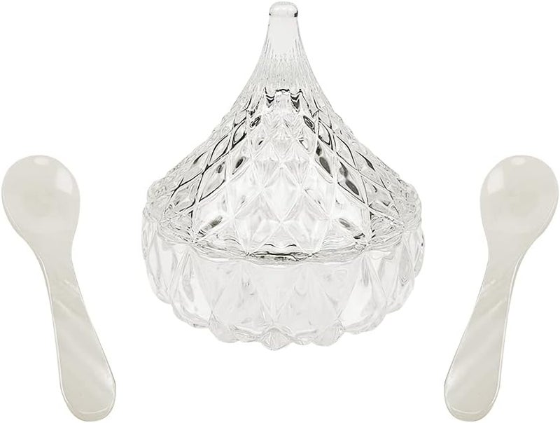 DUEBEL Glass Caviar Chiller Server Set Plus 2 pcs. x Mother of Pearl Caviar Spoon 3.15" – Universal Martini, Wine, Liquor Cocktail Chiller - Image 1